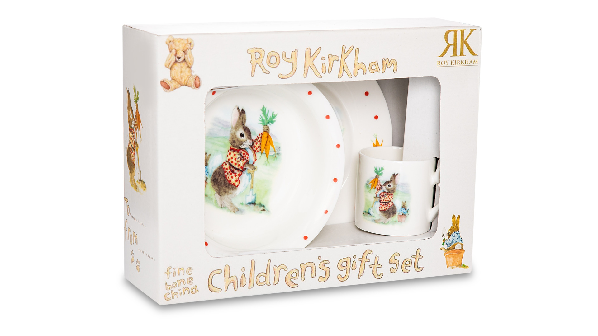 Набор детской посуды Roy Kirkham Кролики 3 предмета, фарфор костяной, п/к