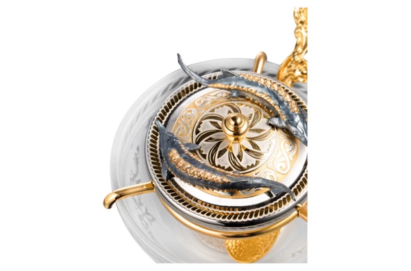 Икорница с ложкой Bronza-magazin Осетровая 60 мл с посеребрением, латунь, п/к