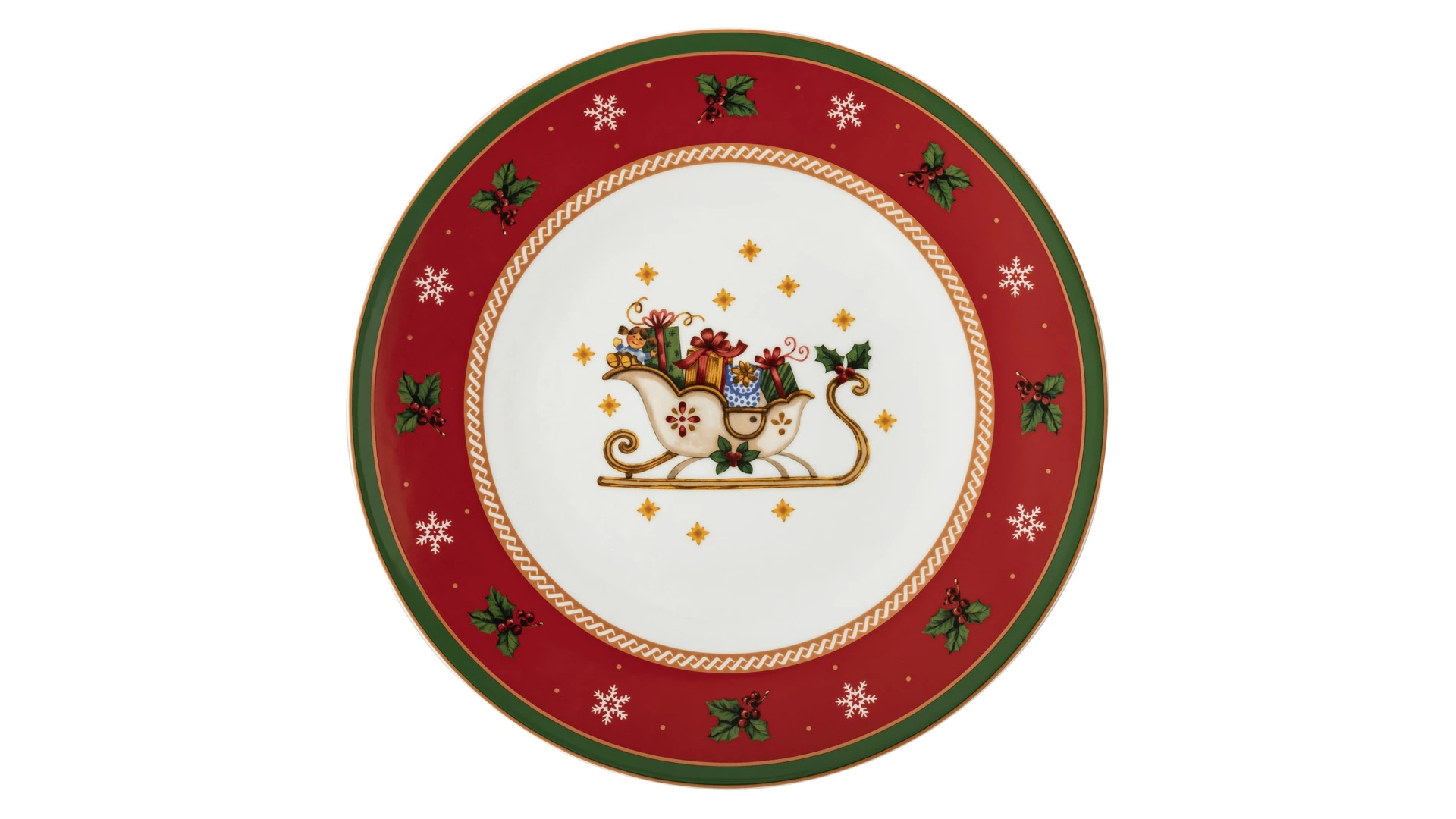 Блюдо круглое Hutschenreuther Зимняя пора 31 см, фарфор, красное