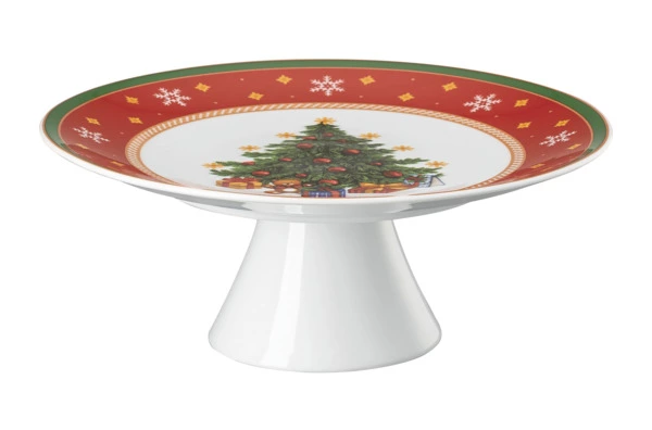 Блюдо для торта на ножке Hutschenreuther Зимняя пора 22 см, фарфор