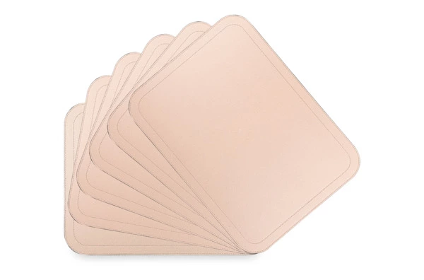 Набор салфеток подстановочных с закругленными углами GioBagnara Ванни 46х34 см, 6 шт, светло-розовый