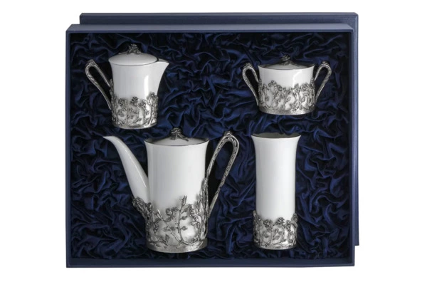 Набор кофейный в футляре АргентА Роза 4 предмета 578,57 г, серебро 925