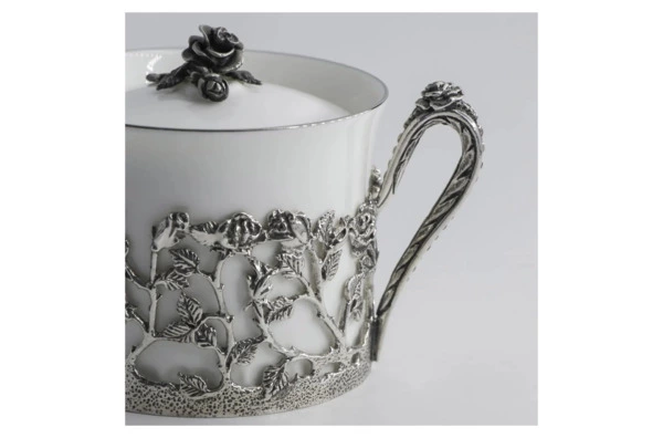 Набор кофейный в футляре АргентА Роза 4 предмета 578,57 г, серебро 925