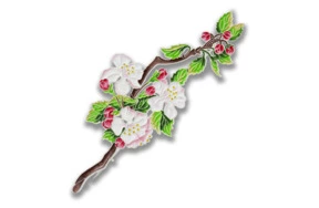 Брошь Русские самоцветы Яблоня 40,95 г, серебро 925