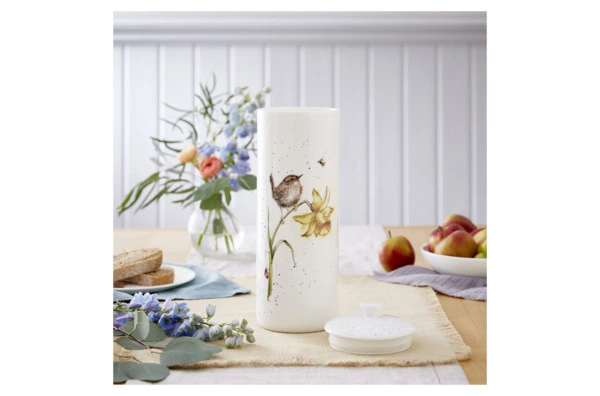 Банка для хранения с крышкой Royal Worcester Забавная фауна Крапивник 31х11 см, фарфор костяной