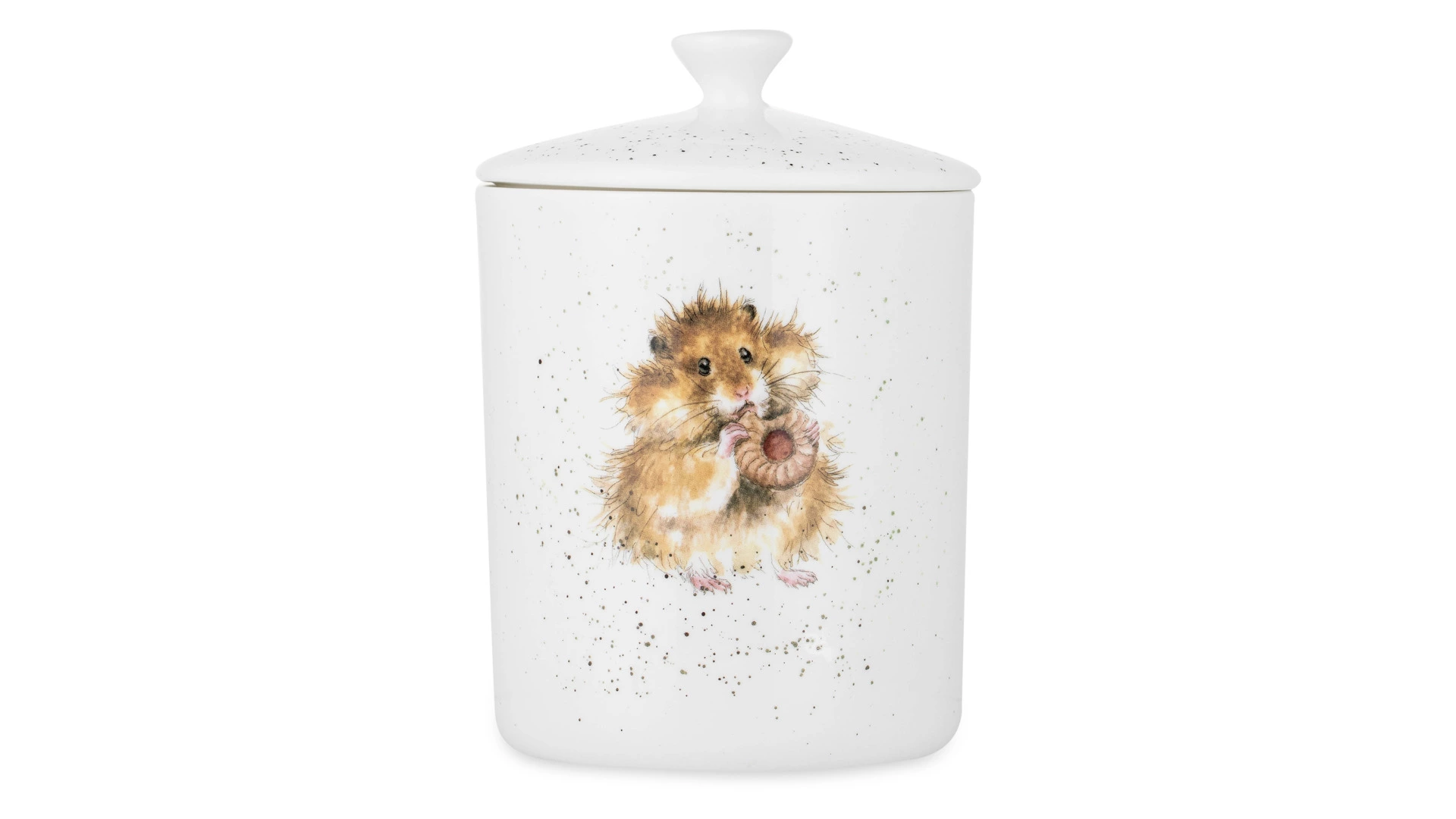 Банка для хранения с крышкой Royal Worcester Забавная фауна Хомячок 18х13 см, фарфор костяной