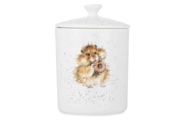 Банка для хранения с крышкой Royal Worcester Забавная фауна Хомячок 18х13 см, фарфор костяной