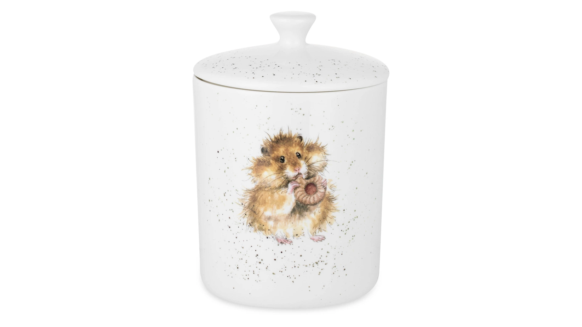 Банка для хранения с крышкой Royal Worcester Забавная фауна Хомячок 18х13 см, фарфор костяной