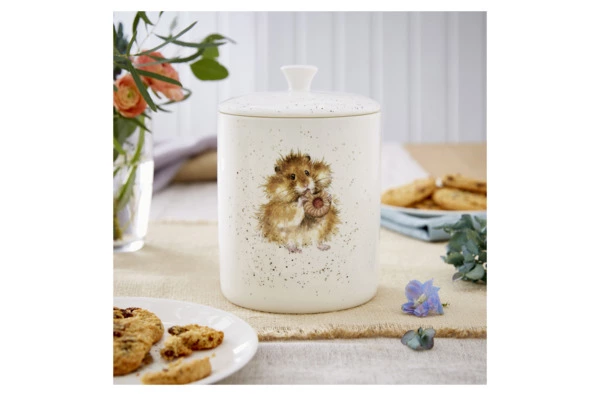 Банка для хранения с крышкой Royal Worcester Забавная фауна Хомячок 18х13 см, фарфор костяной