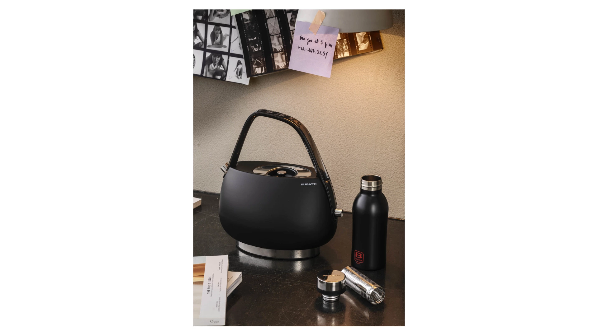 Чайник электрический Bugatti Jackie 1,2 л, сталь нержавеющая, черный матовый, п/к