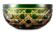 Ваза для фруктов ГХЗ Дракон Русский камень 25,4 см, хрусталь, янтарно-зеленая