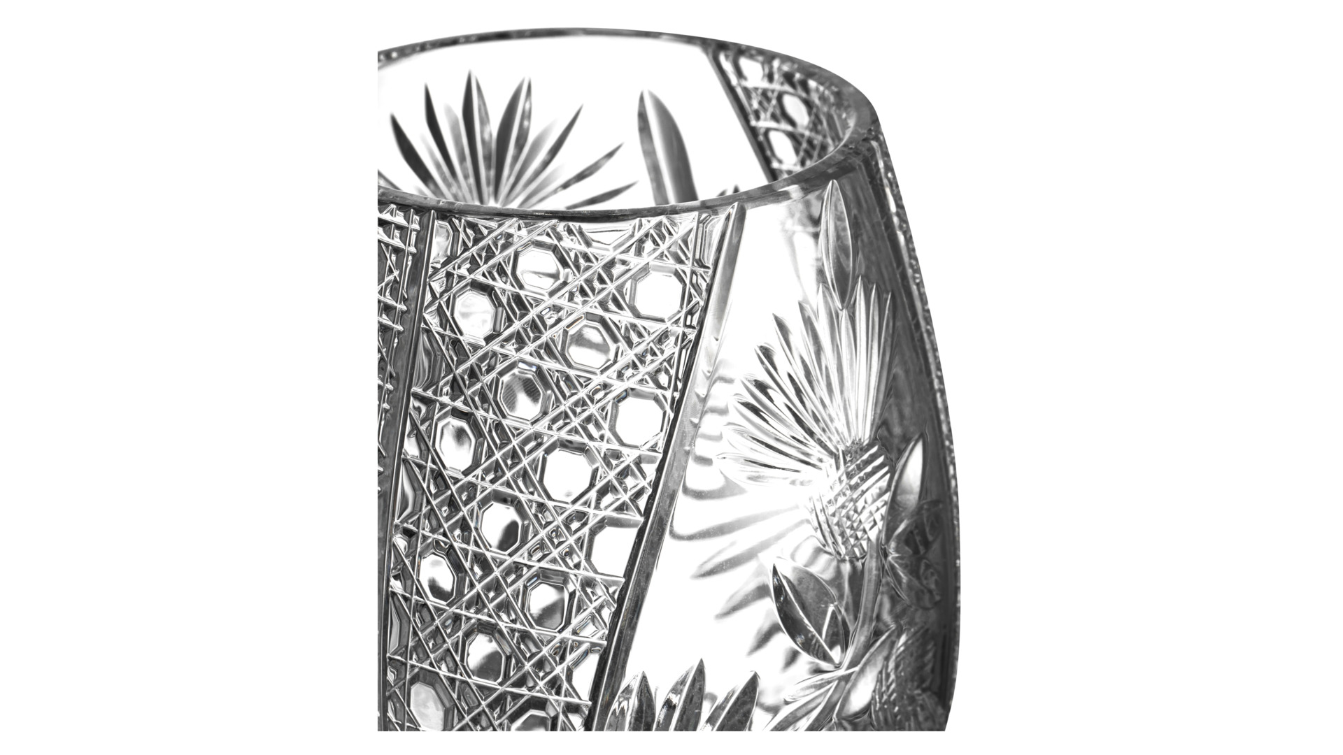 Ваза для цветов ГХЗ Астра с рисунком Флористика 25 см, хрусталь