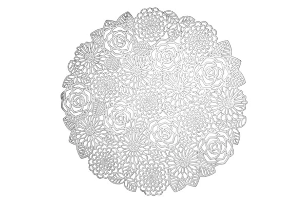 Салфетка подстановочная круглая Decor de table Home Rose 38 см, ПВХ, серебристая