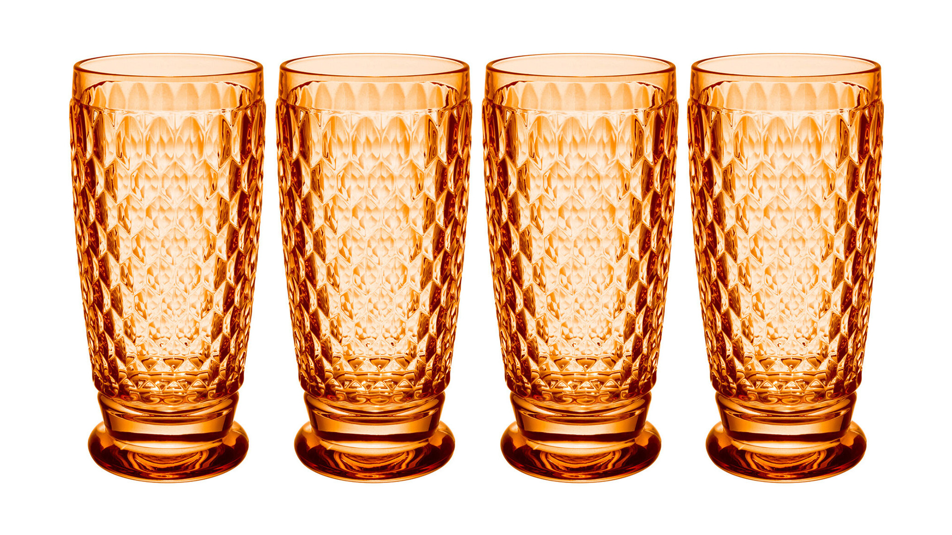 Набор стаканов высоких Villeroy & Boch 300 мл, 4 шт, стекло хрустальное, оранжевый