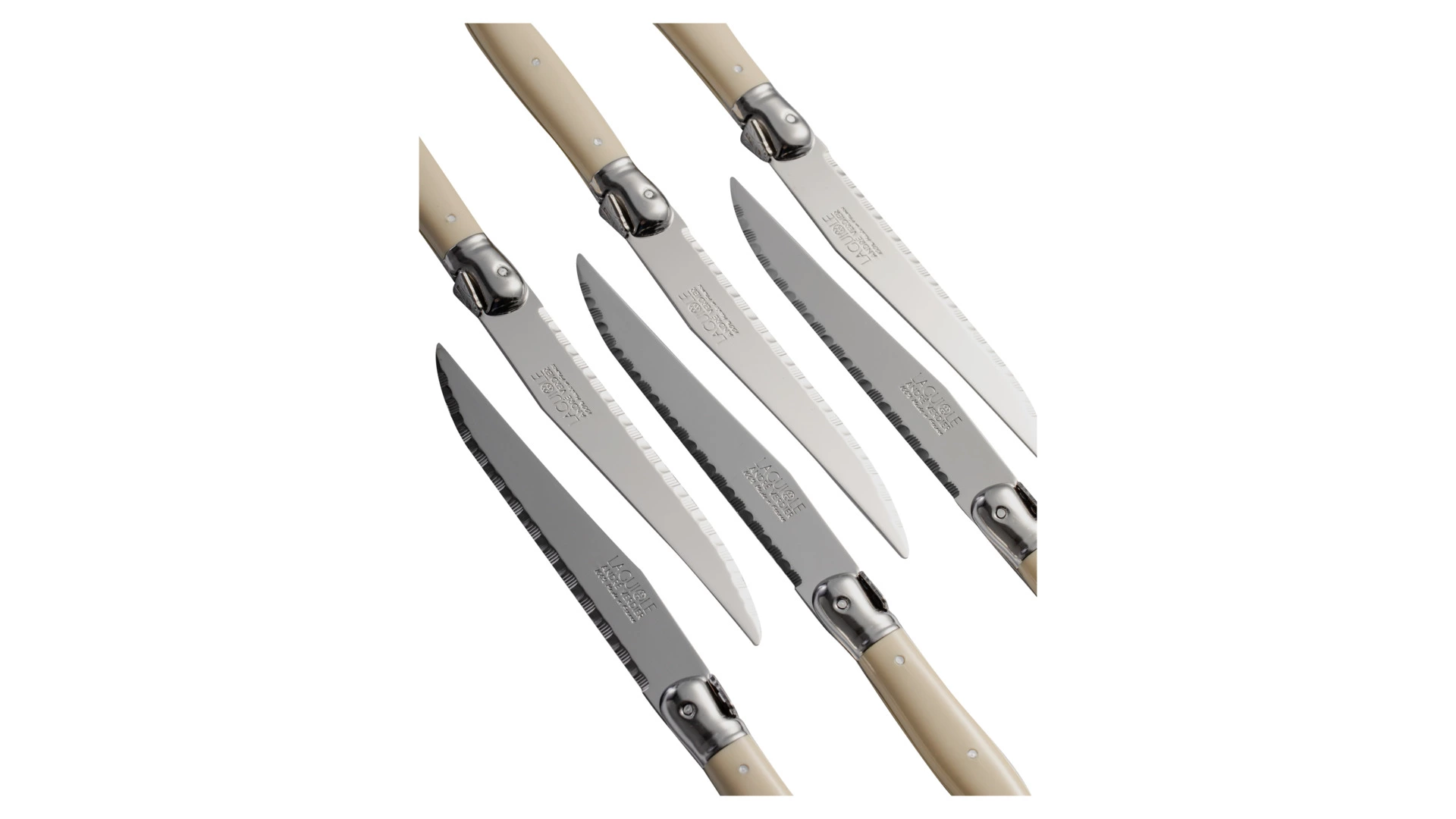 Набор ножей для стейка ANDRE VERDIER Laguiole Debutant, 6 шт, белые, в блоке, п/к