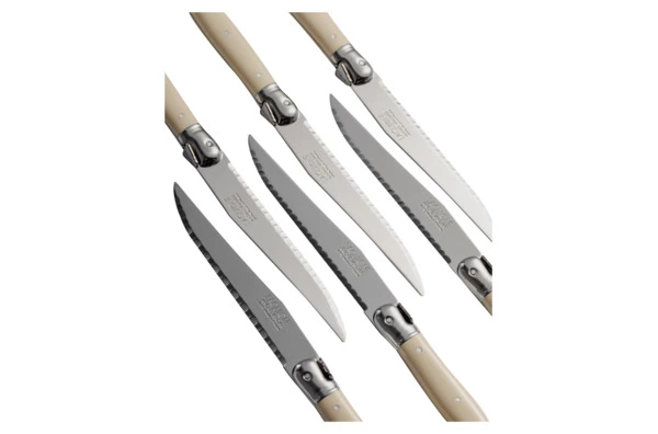 Набор ножей для стейка ANDRE VERDIER Laguiole Debutant, 6 шт, белые, в блоке, п/к