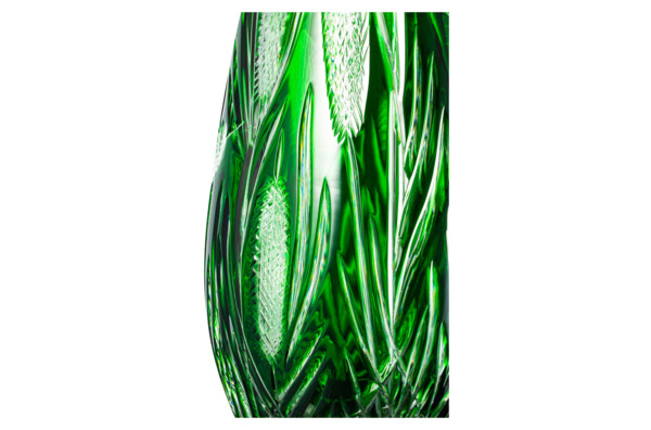Ваза декоративная ГХЗ Княгиня 75 см, хрусталь, зеленая