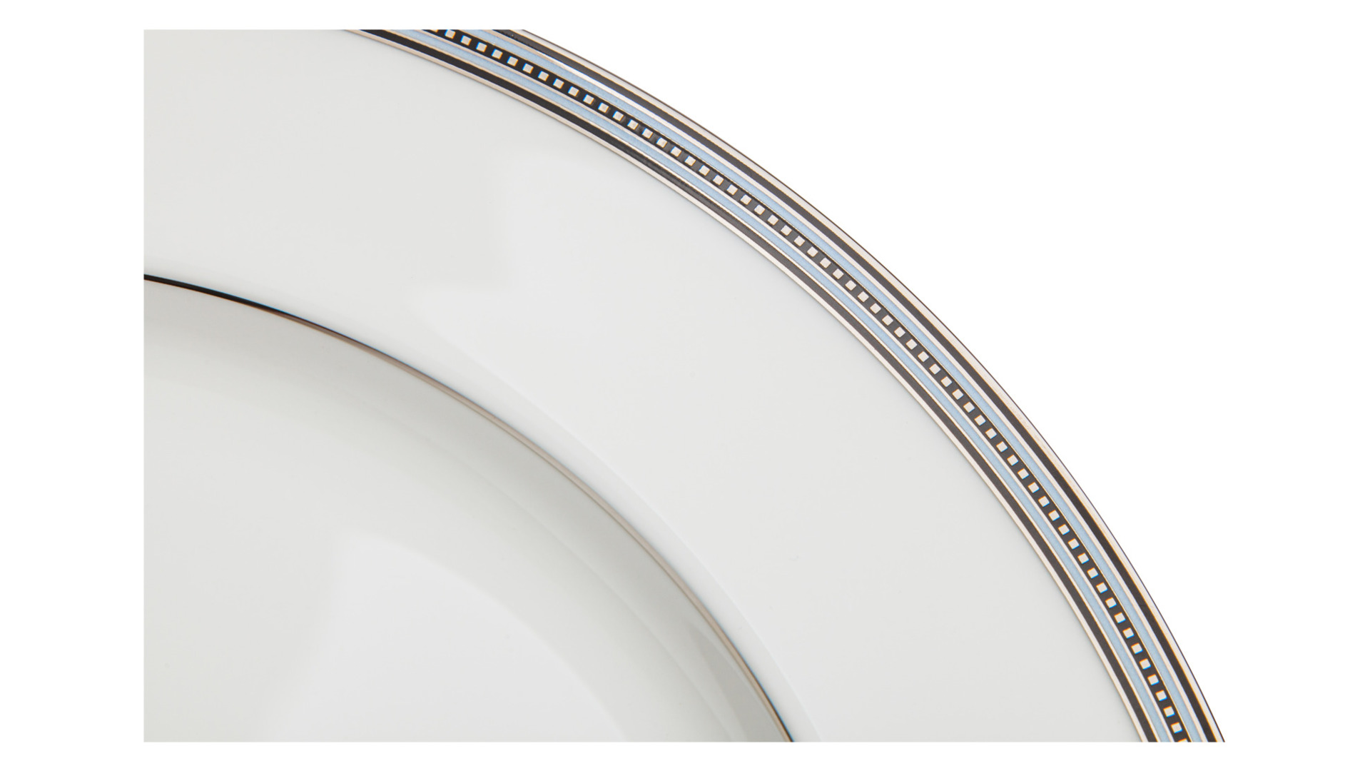 Тарелка суповая Noritake Богарт платиновый 24,7 см, фарфор костяной