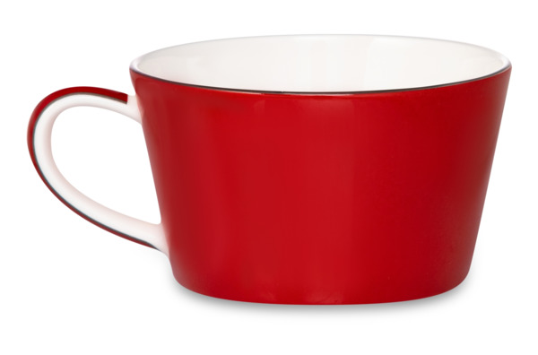 Чашка чайная с блюдцем Valerie Concept Экзо 270 мл, фарфор твердый, красная, п/к