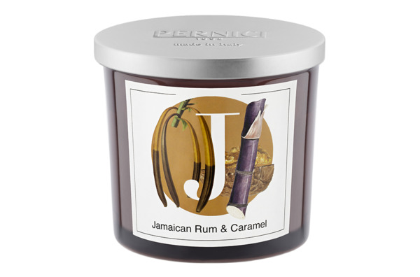 Свеча ароматическая Pernici Elementi Ямайский ром и Карамель 200 мл, стекло, коричневая