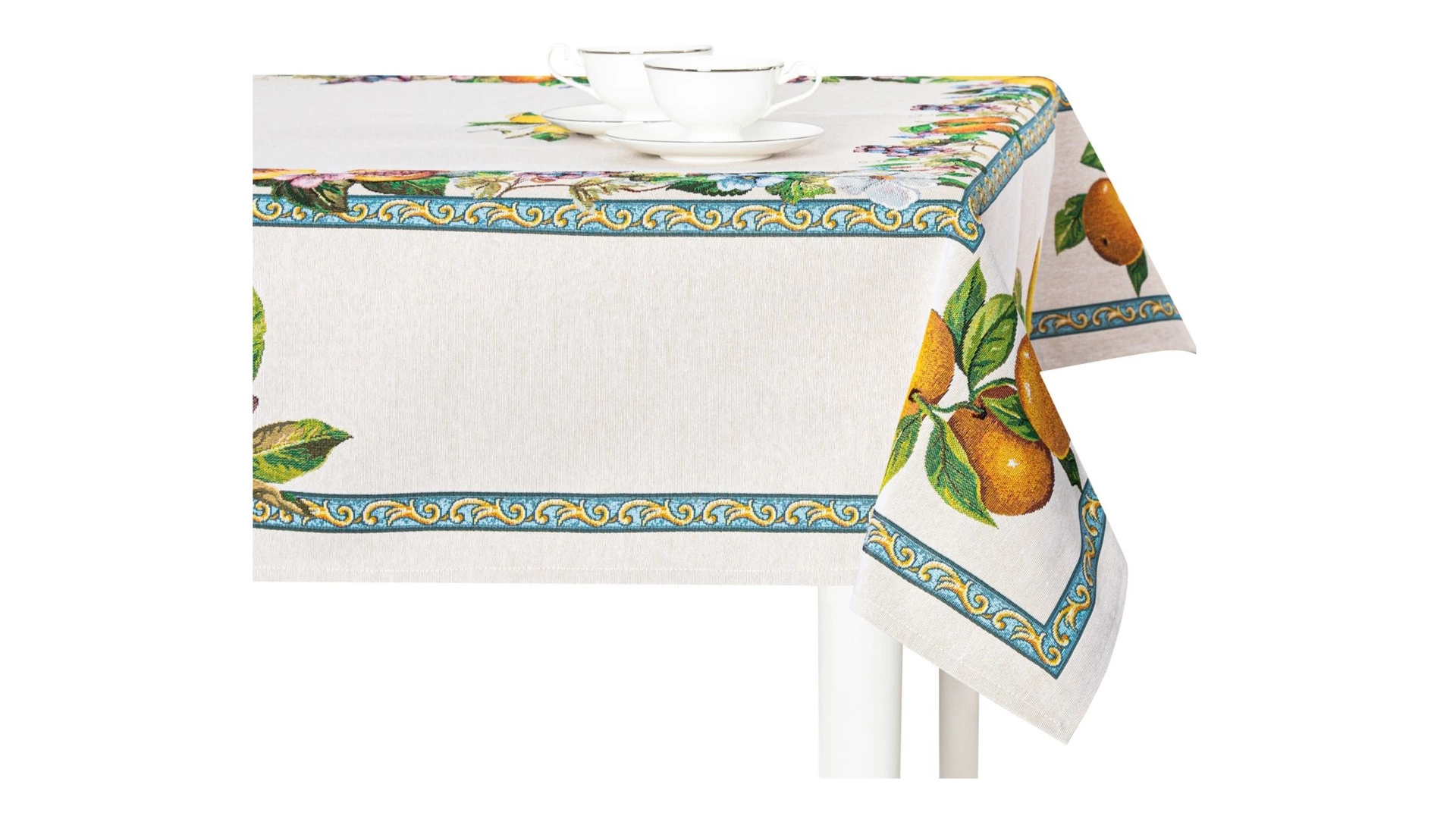 Скатерть прямоугольная Mix&Match Home Лимонад 160х300 см, гобелен, бежевая