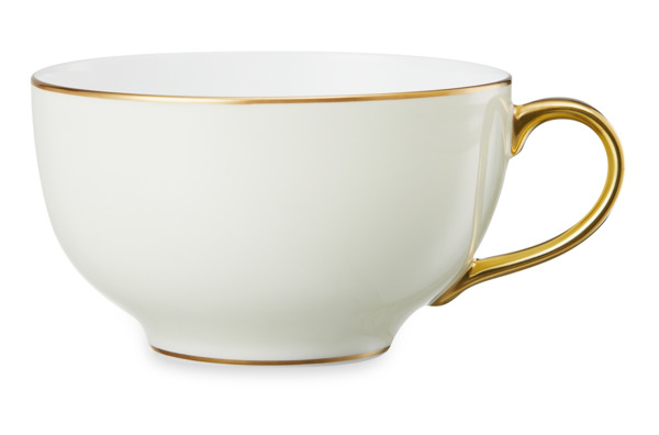 Чашка чайная с блюдцем Legle Под солнцем 280 мл, фарфор, слоновая кость, золотой кант