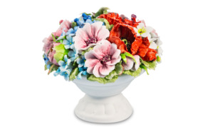 Сувенир Delta-X Полевые цветы Корзина с цветами №7 9 см, фарфор, бежевая