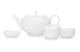 Набор чайный Narumi Белый декор 7 предметов, чайник 1,18 л, пиала 260 мл 6 шт, фарфор костяной