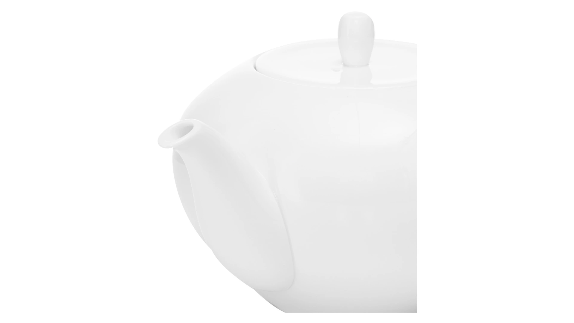 Набор чайный Narumi Белый декор 7 предметов, чайник 1,18 л, пиала 260 мл 6 шт, фарфор костяной