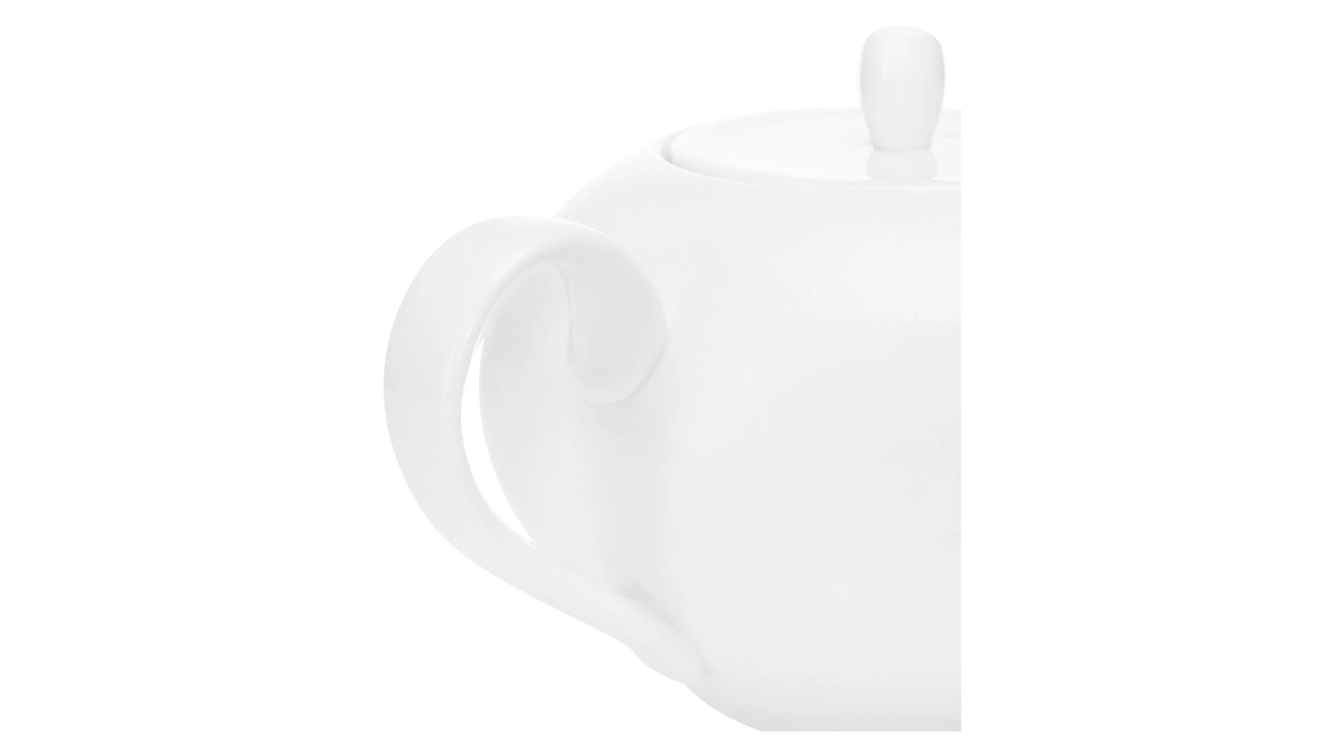 Набор чайный Narumi Белый декор 7 предметов, чайник 1,18 л, пиала 260 мл 6 шт, фарфор костяной