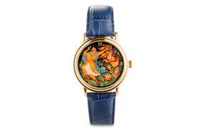 Часы наручные кварцевые Palekh Watch Иван Царевич и жар птица №39 3,5 см, цинковый сплав, синие, п/к