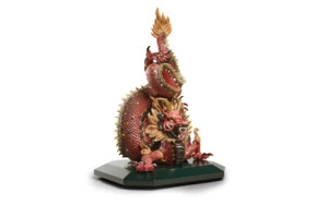 Фигурка Lladro Дракон защитник красный 40х55 см, фарфор, лим выпуск