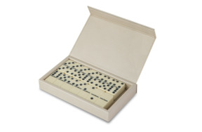 Игра настольная Pinetti Домино 20х11,7 см, натуральная кожа, дерево, кремовая, п/к