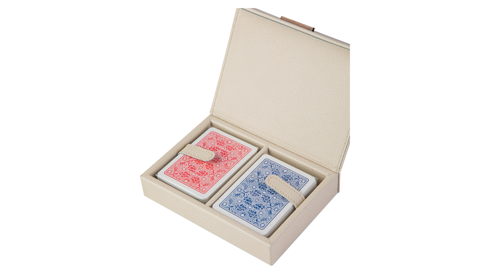 Набор игральных карт в коробке Pinetti 16,5х12,5 см, 2 шт, натуральная кожа, дерево, кремовый, п/к