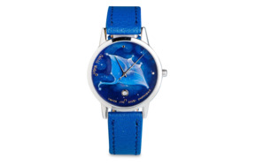 Часы наручные кварцевые Palekh Watch Скат 4 см, сталь нержавеющая, кожа, синие, п/к