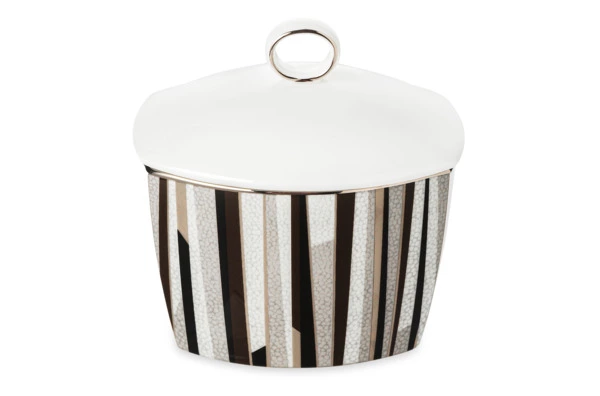 Сахарница с крышкой Narumi Шагрин 300 мл, фарфор костяной