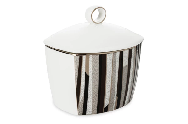 Сахарница с крышкой Narumi Шагрин 300 мл, фарфор костяной