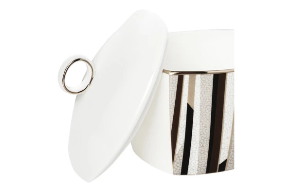 Сахарница с крышкой Narumi Шагрин 300 мл, фарфор костяной