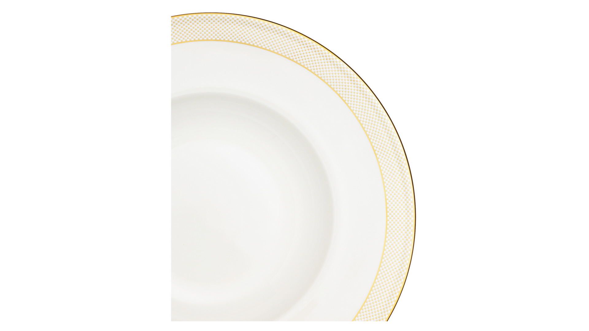 Тарелка суповая Narumi Золотая паутина 23 см, фарфор костяной