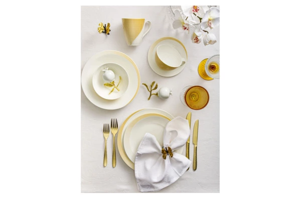 Тарелка закусочная Narumi Золотой жемчуг 23 см, фарфор костяной