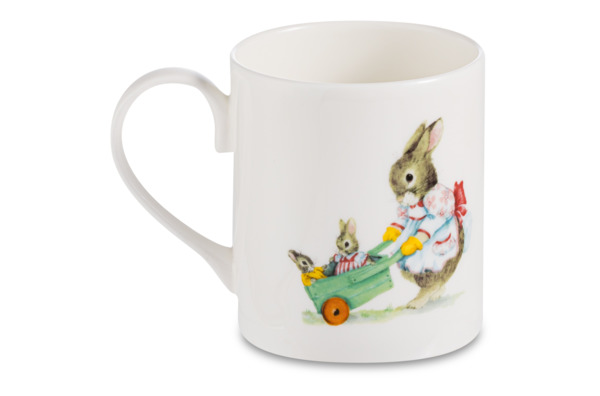Кружка Roy Kirkham Кролики Крольченок с игрушками 320 мл, фарфор костяной