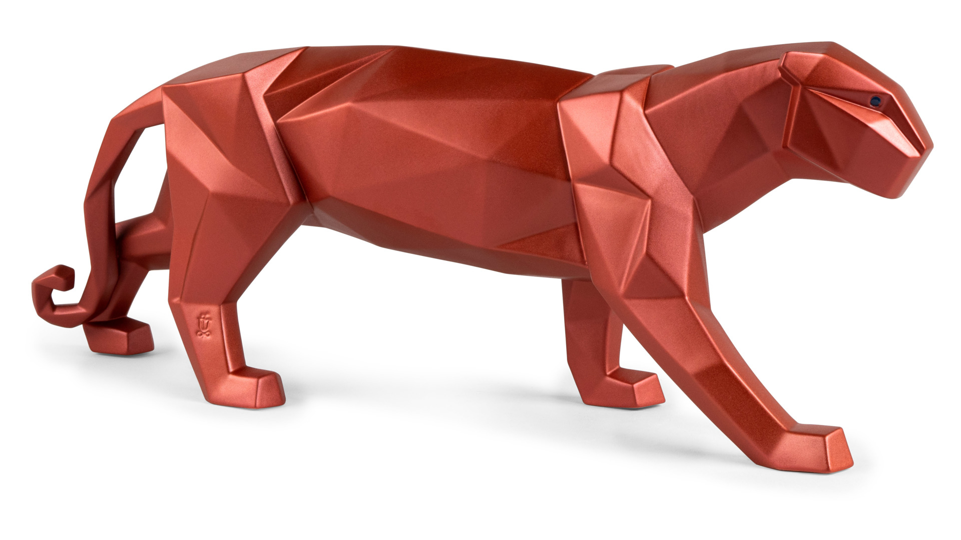 Фигурка Lladro Пантера оригами 50х12 см, фарфор, красный металлик, фарфор