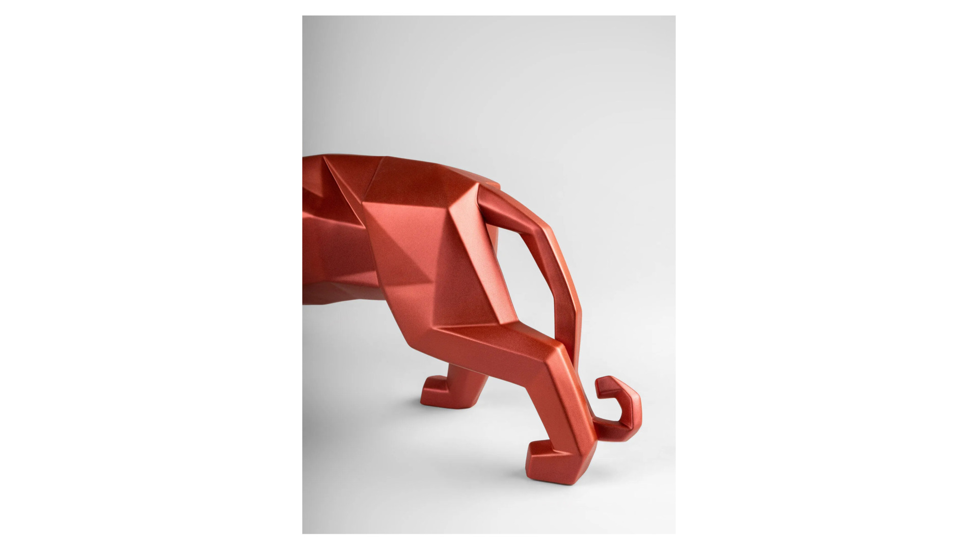 Фигурка Lladro Пантера оригами 50х12 см, фарфор, красный металлик, фарфор