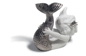 Фигурка Lladro Морская игра Ре-Деко 12х10 см, фарфор, серебряный люстр