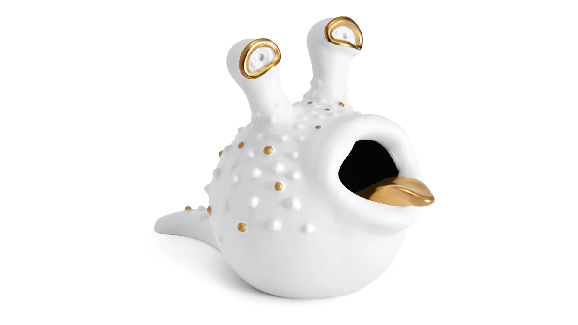 Пепельница L’Objet Хаас 20х12х15 см, фарфор, позолота, белая, п/к