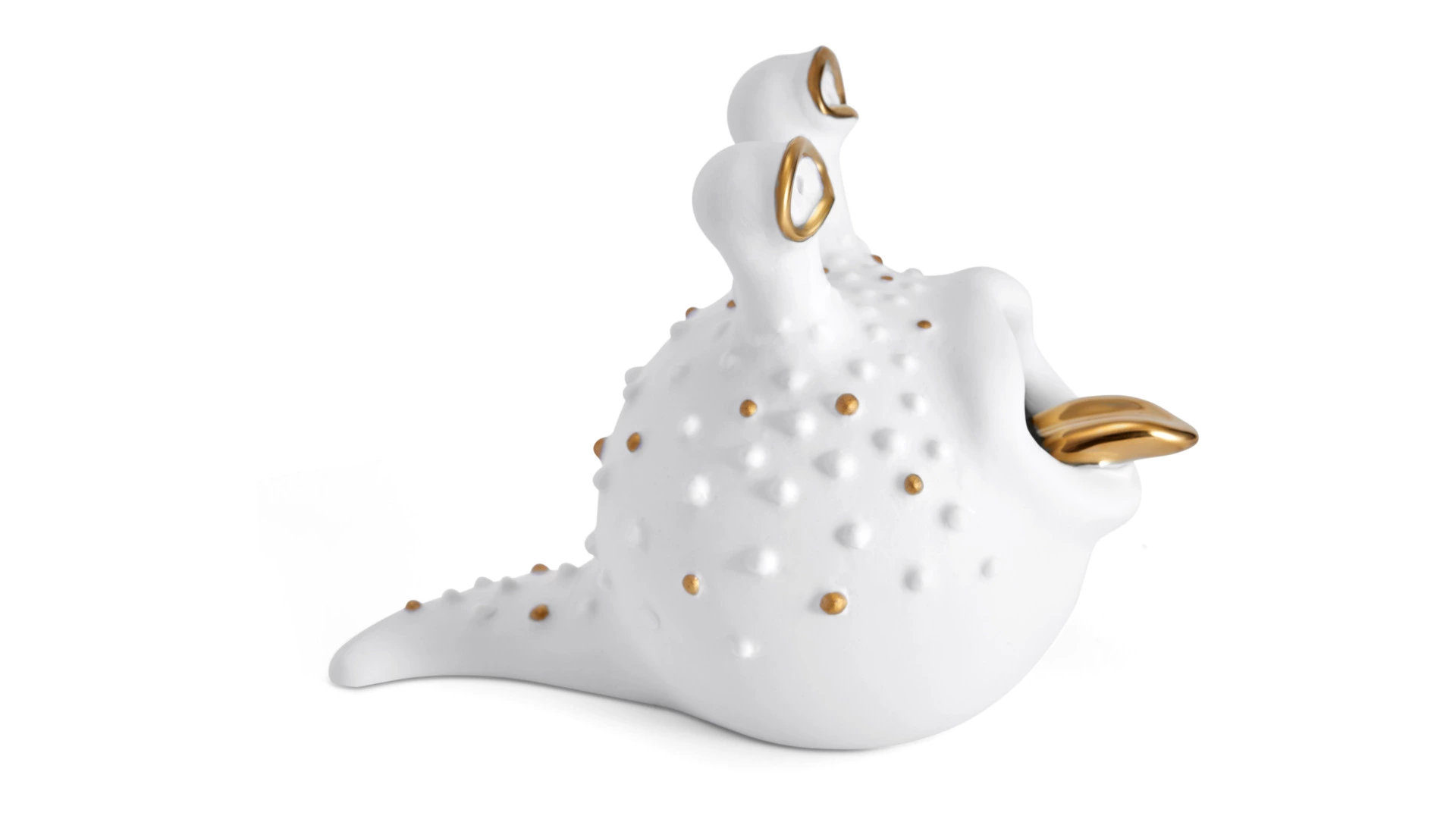 Пепельница L’Objet Хаас 20х12х15 см, фарфор, позолота, белая, п/к