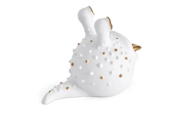 Пепельница L’Objet Хаас 20х12х15 см, фарфор, позолота, белая, п/к