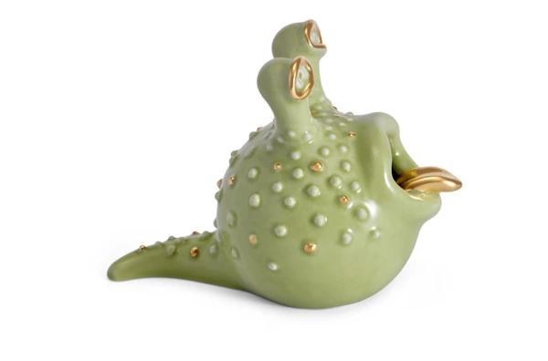 Пепельница L’Objet Хаас 20х12х15 см, фарфор, позолота, зеленая, п/к