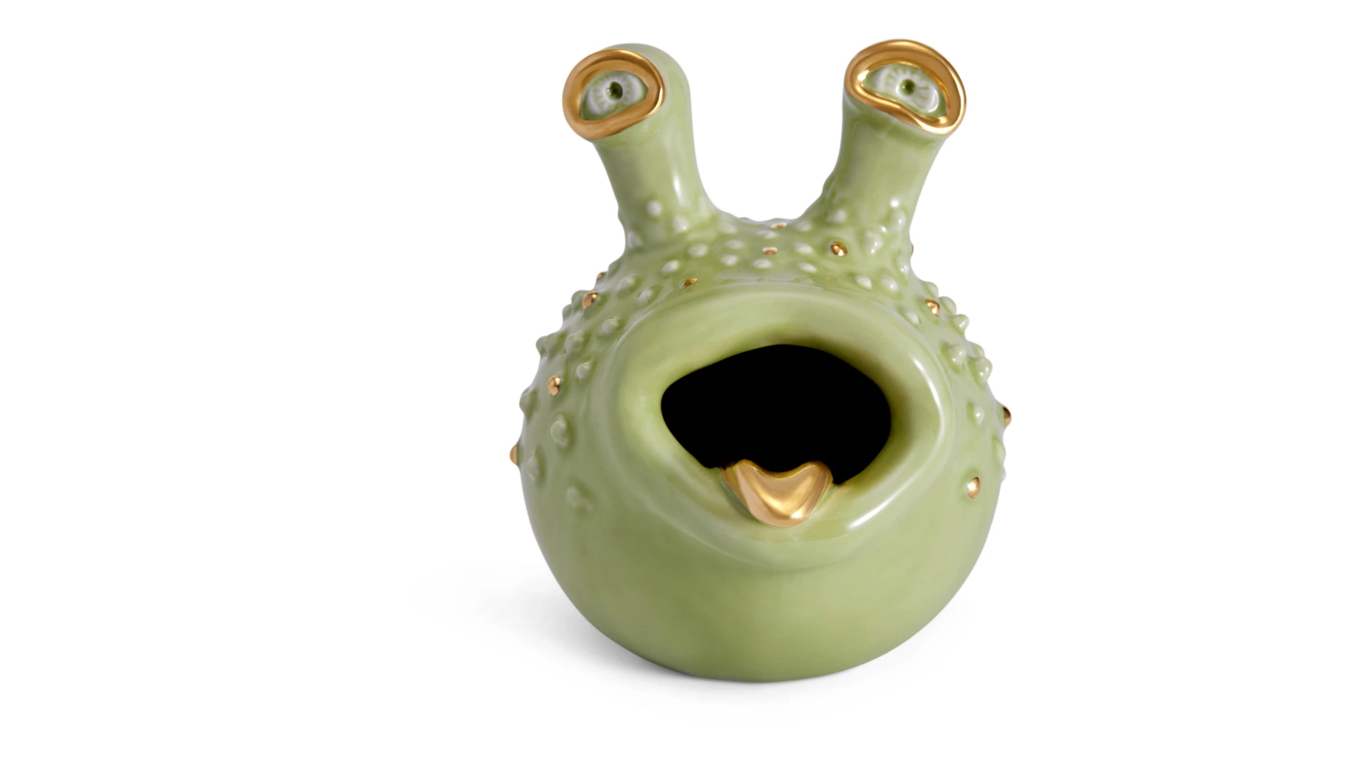 Пепельница L’Objet Хаас 20х12х15 см, фарфор, позолота, зеленая, п/к