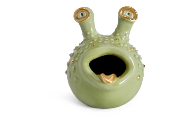 Пепельница L’Objet Хаас 20х12х15 см, фарфор, позолота, зеленая, п/к